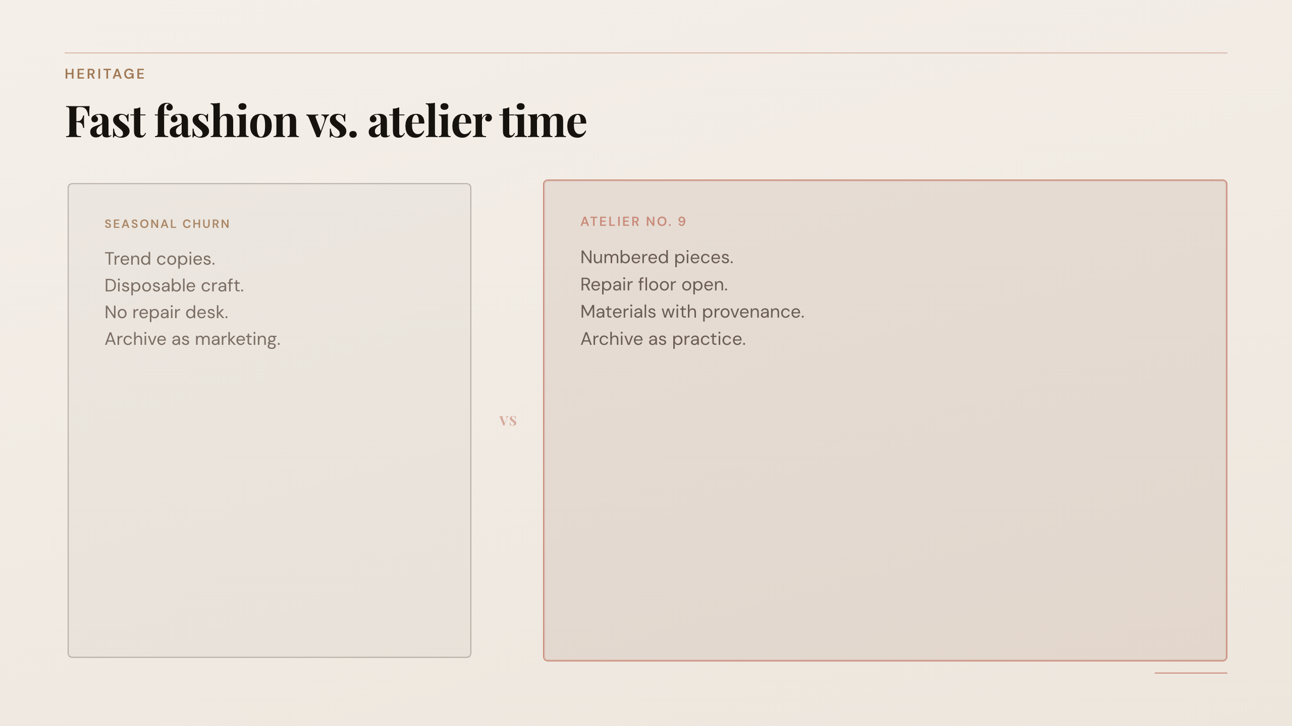 Atelier No. 9 compare layout