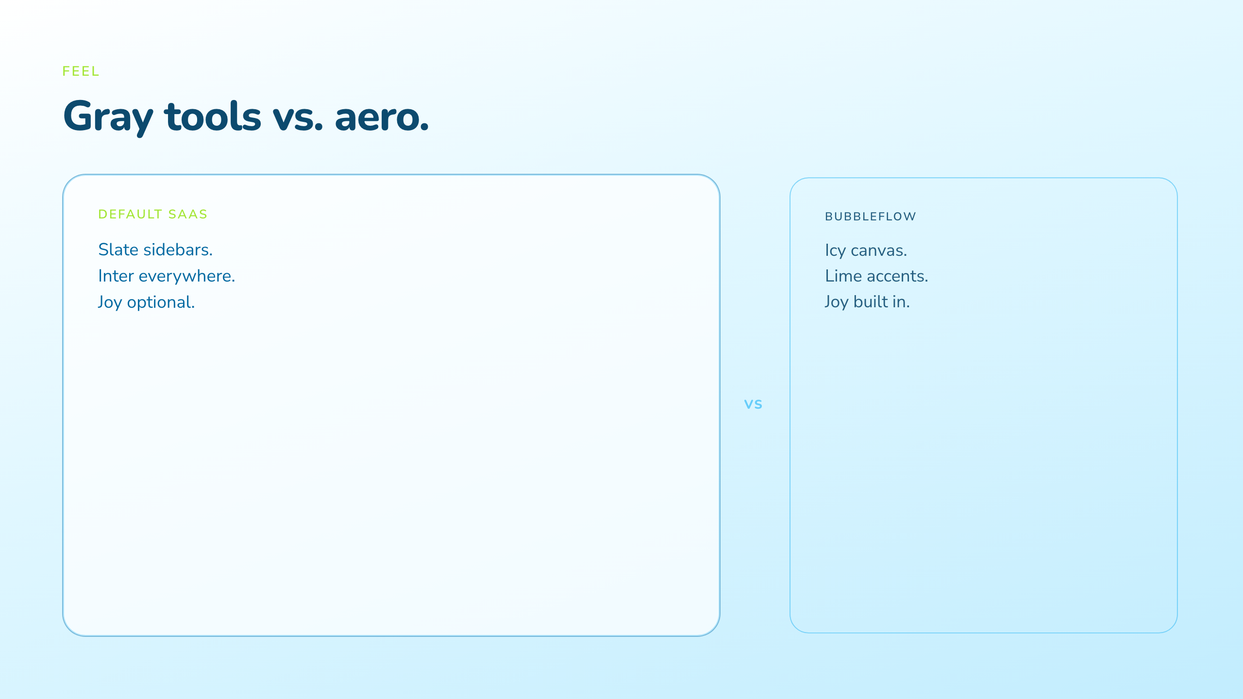 BubbleFlow compare layout