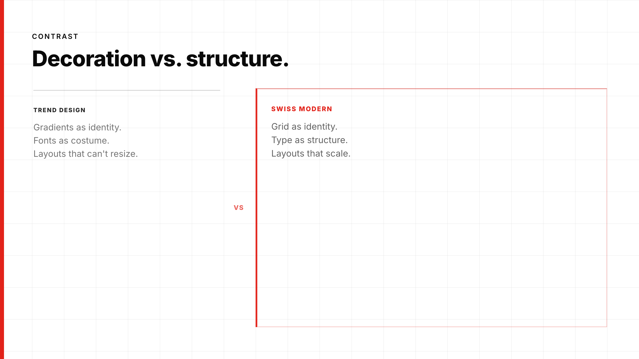 Grid Systems compare layout