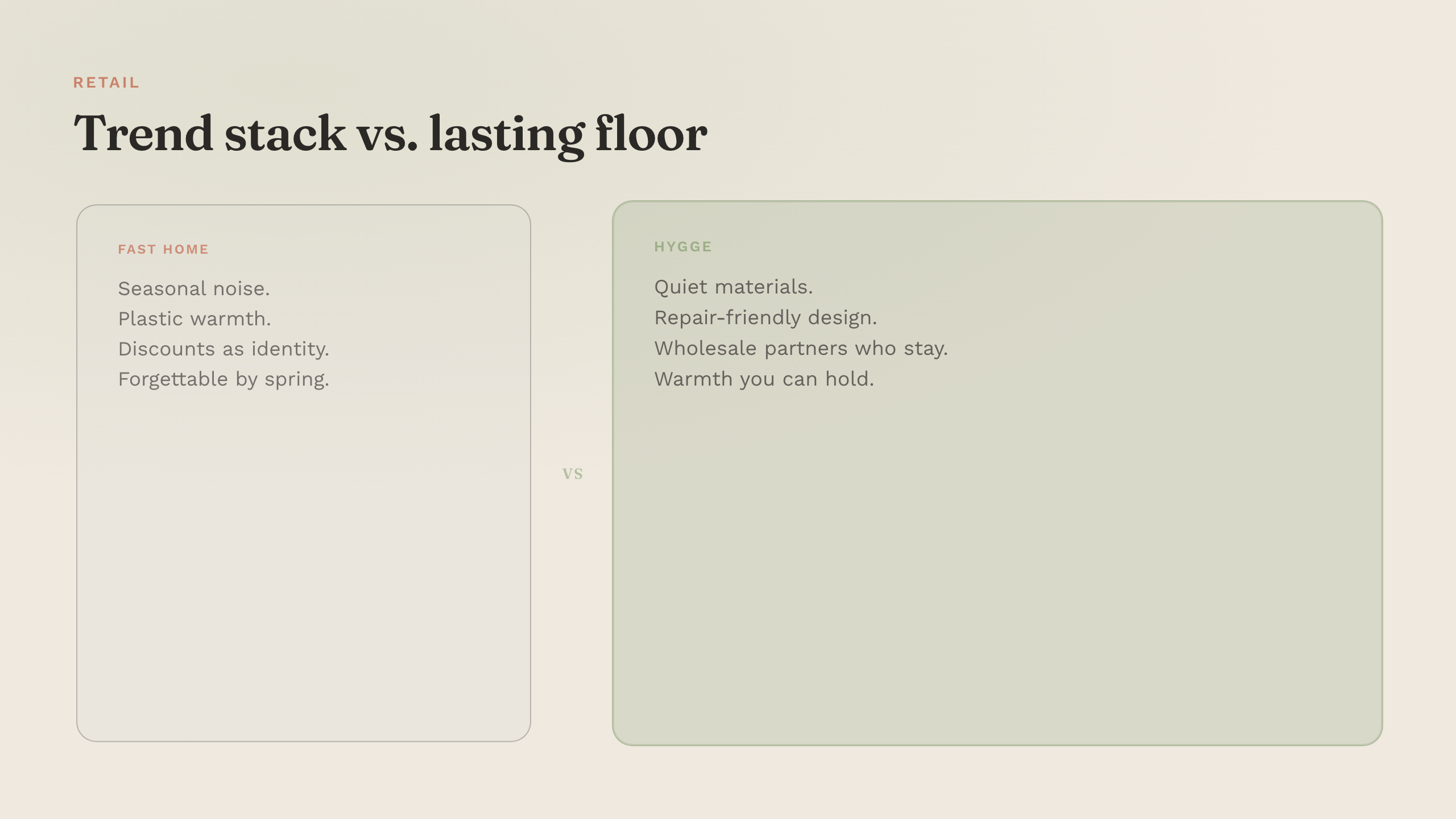 Hygge compare layout