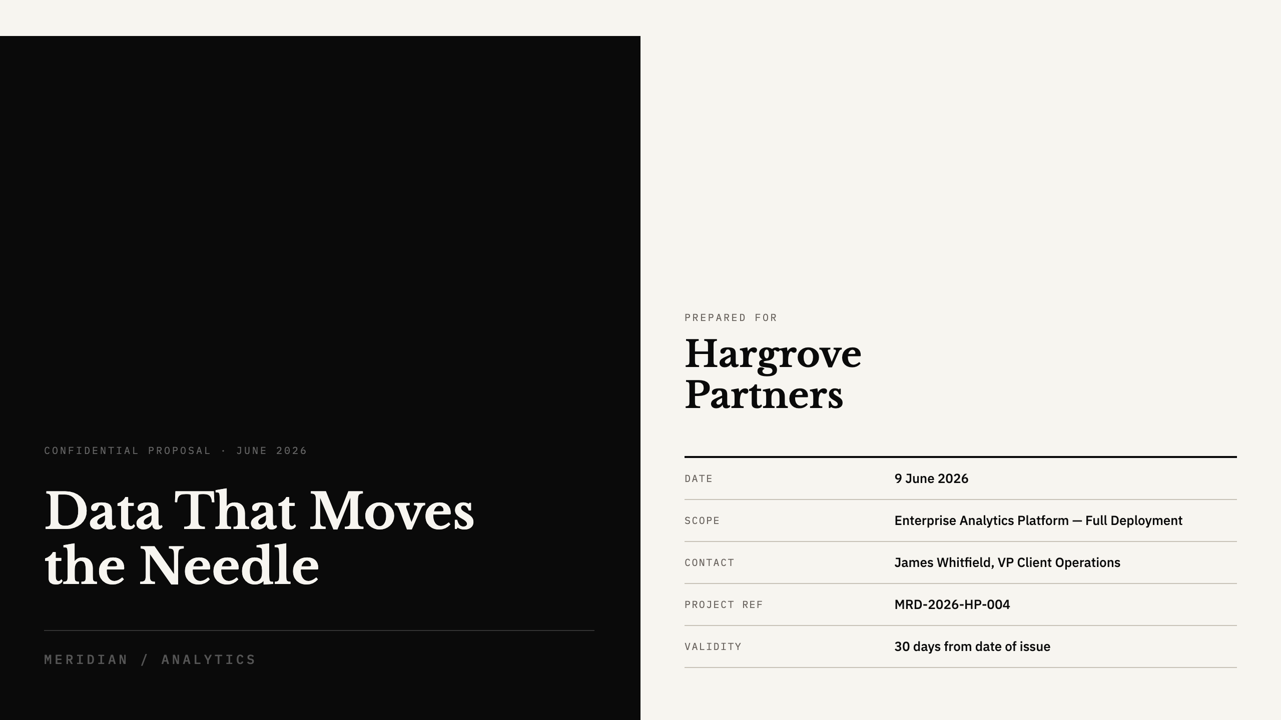 Meridian title layout