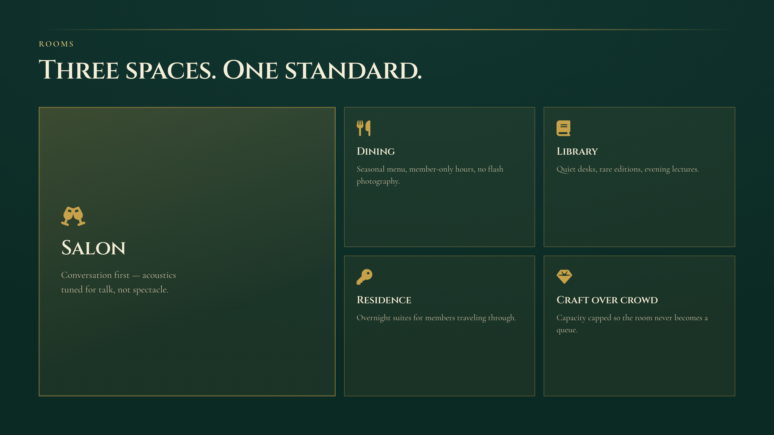 Meridian Club bento layout