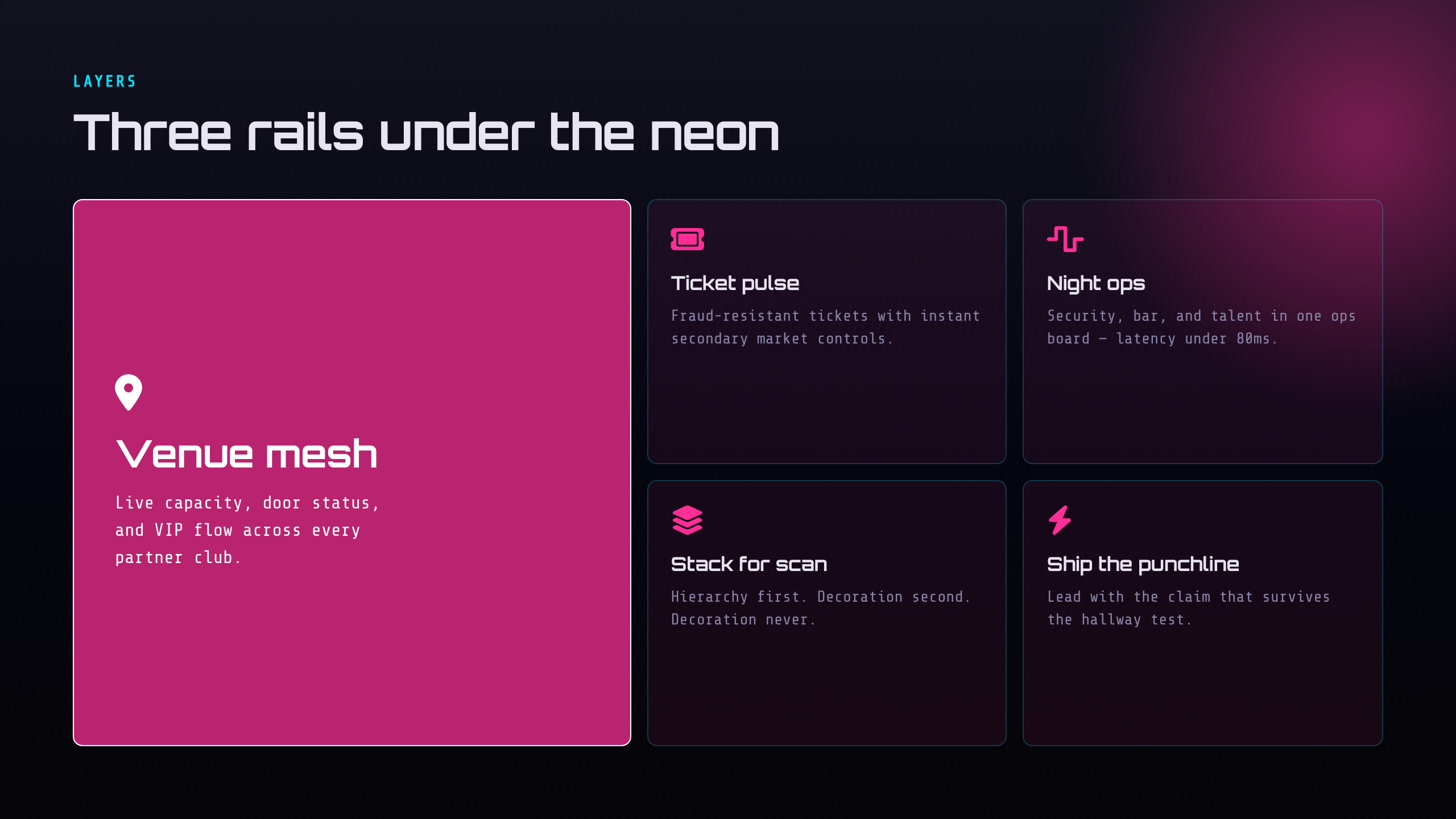 Neon District bento layout