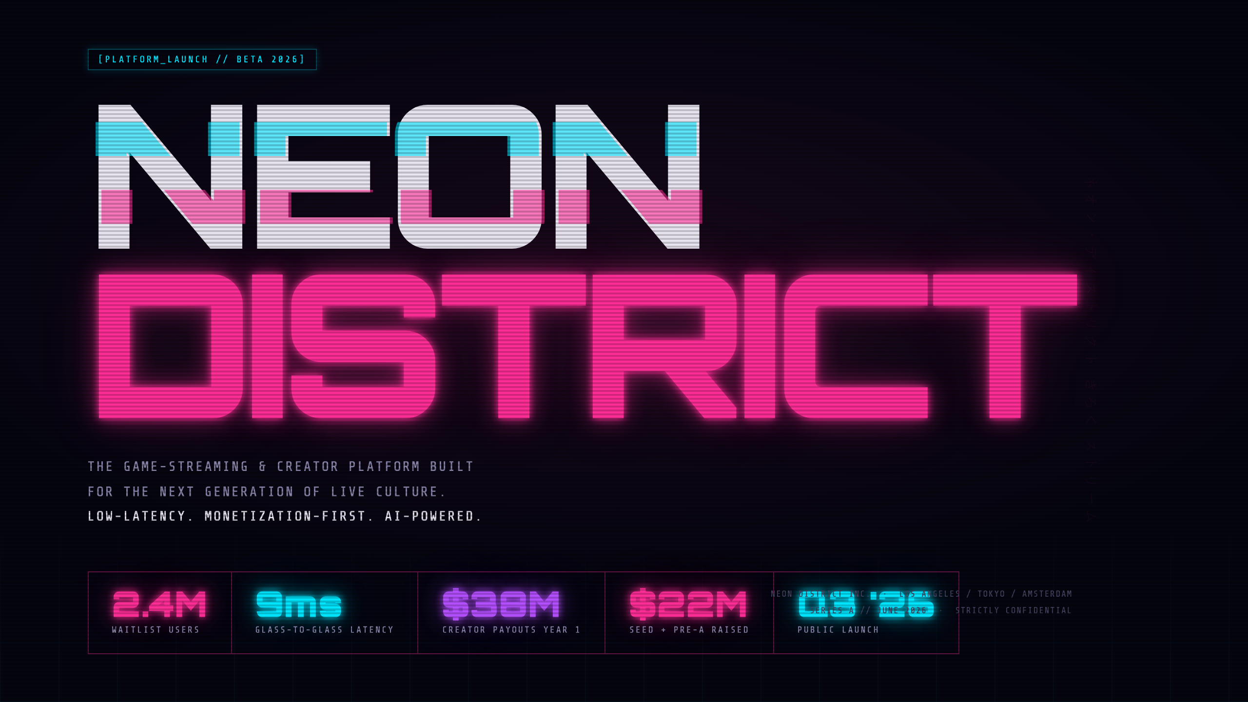 Neon District title layout