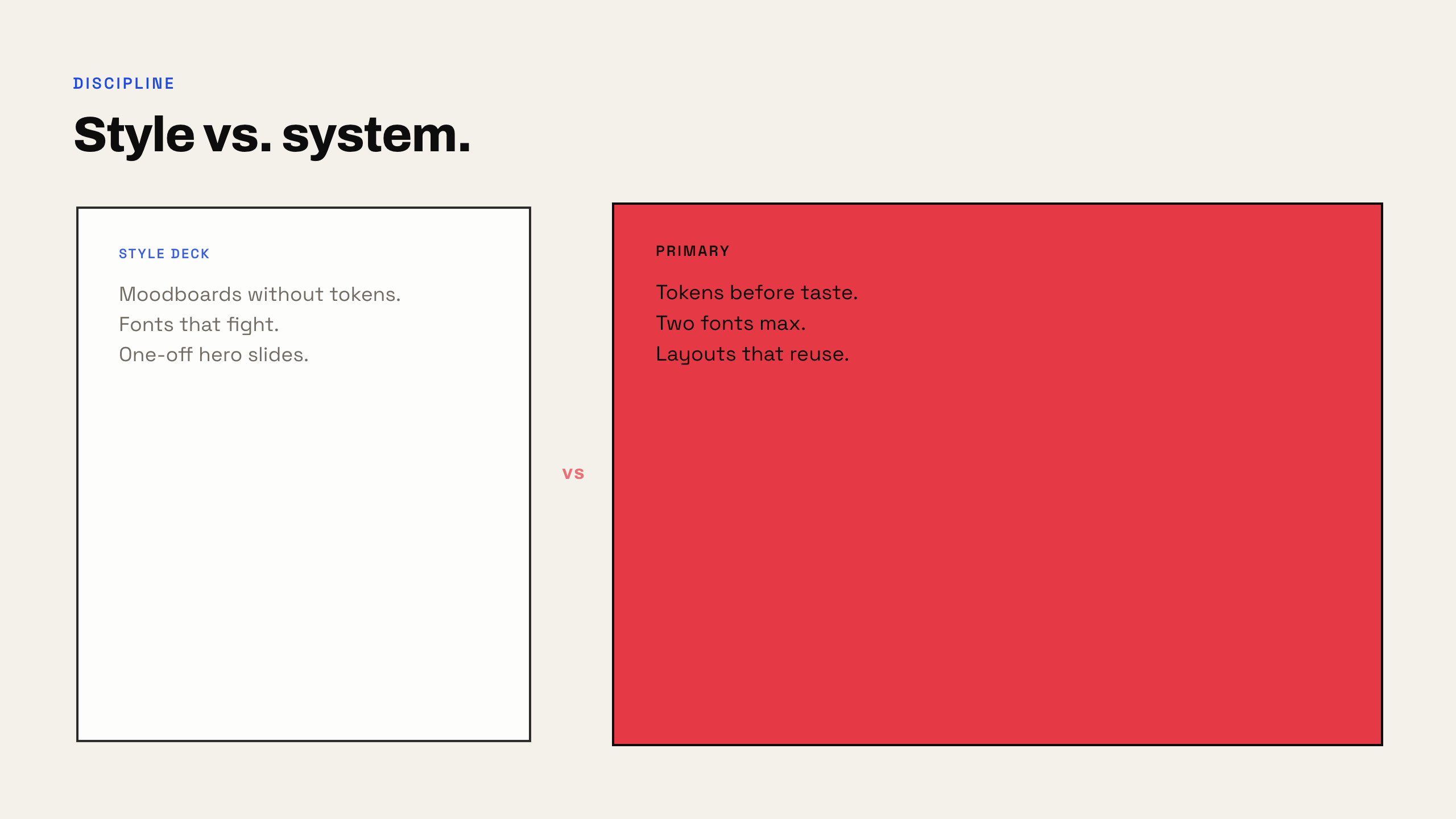 Primary compare layout