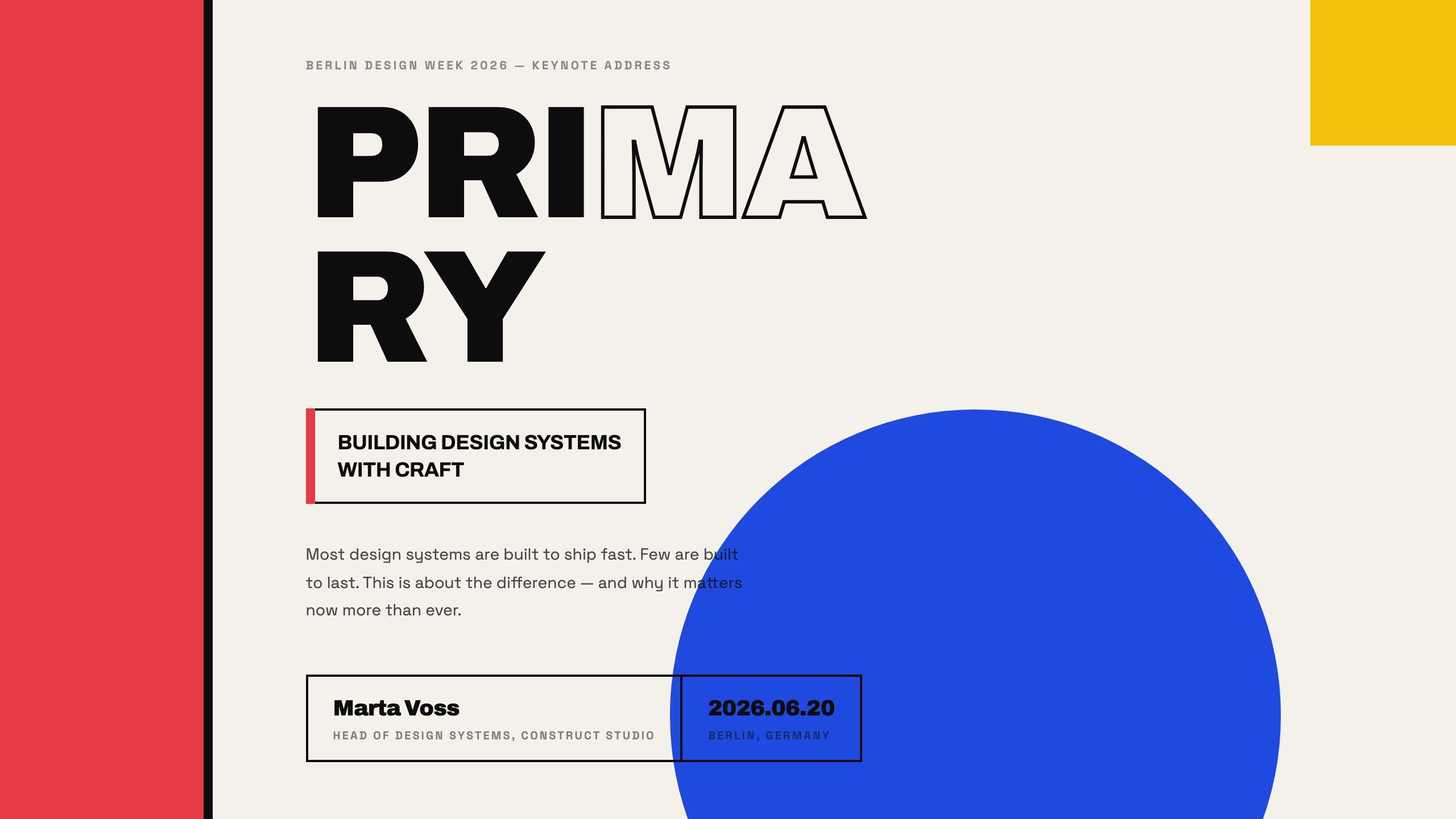 Primary title layout