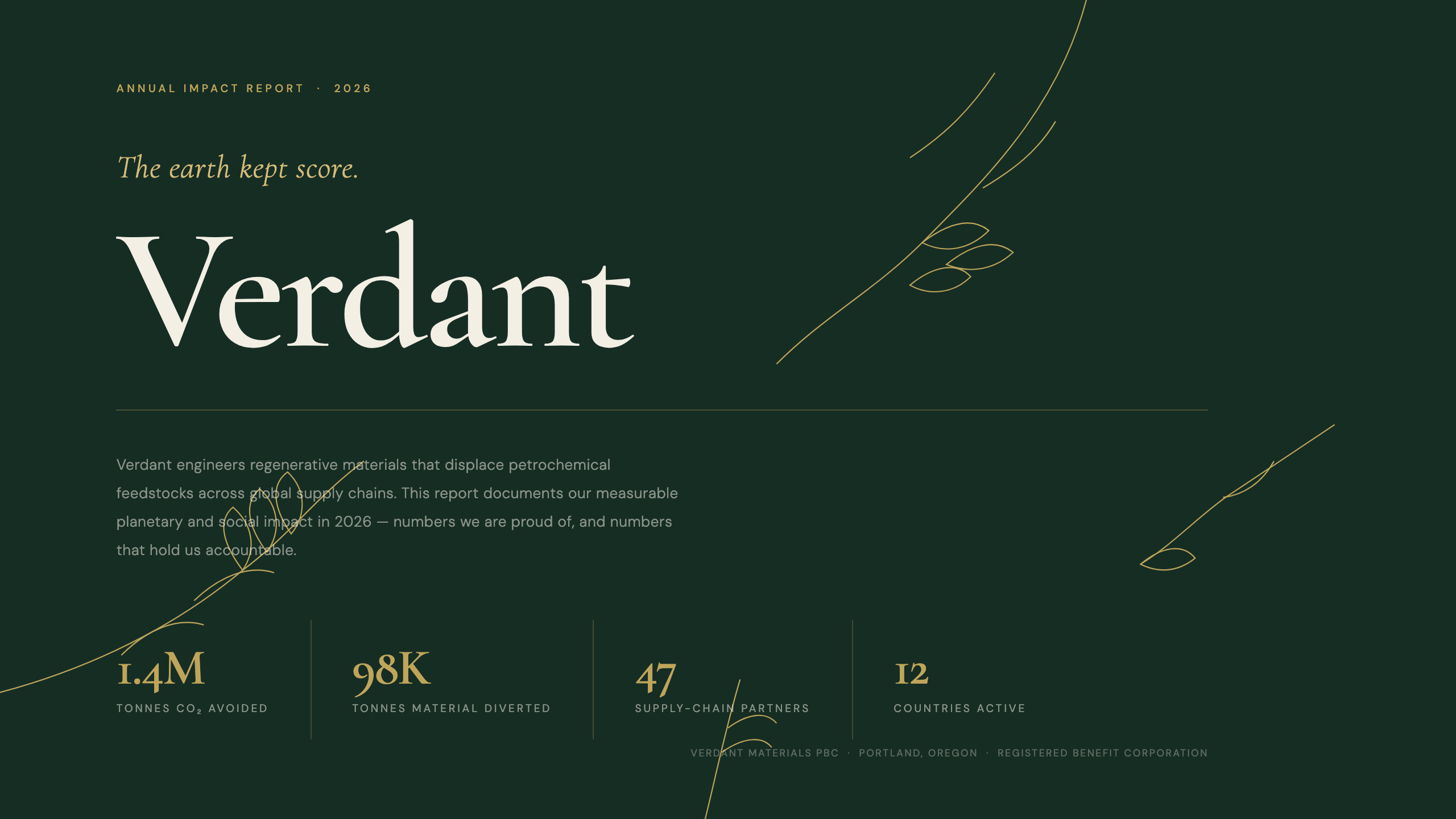 Verdant title layout